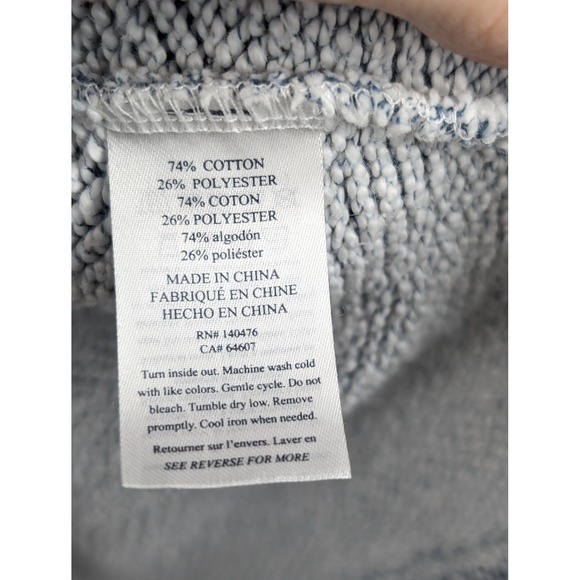 Faherty Seabrook French Terry Hoodie Pullover V Neck Pocket Sweatshirt Womens L - Picture 6 of 9